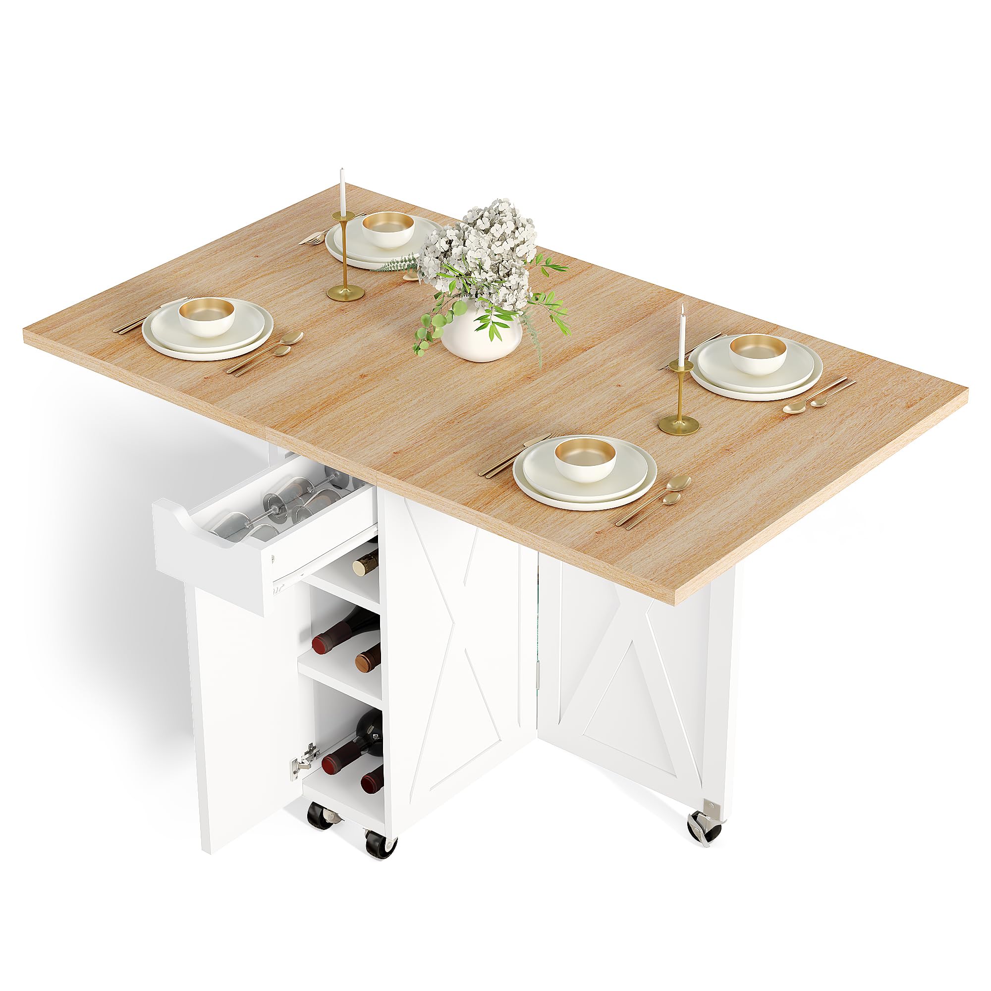 Amazon.com: BHAODEAL Space Saving Folding Dining Table with 2 Tier